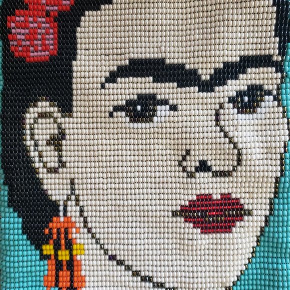 Amazing Frida Kahlo Portrait Beaded Bag Artisan Made in Guatemala NWOT - Picture 14 of 16